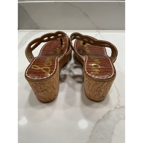 Sam Edelman Brown Cork Wedge Sandal Size 7.5 - Picture 4 of 7